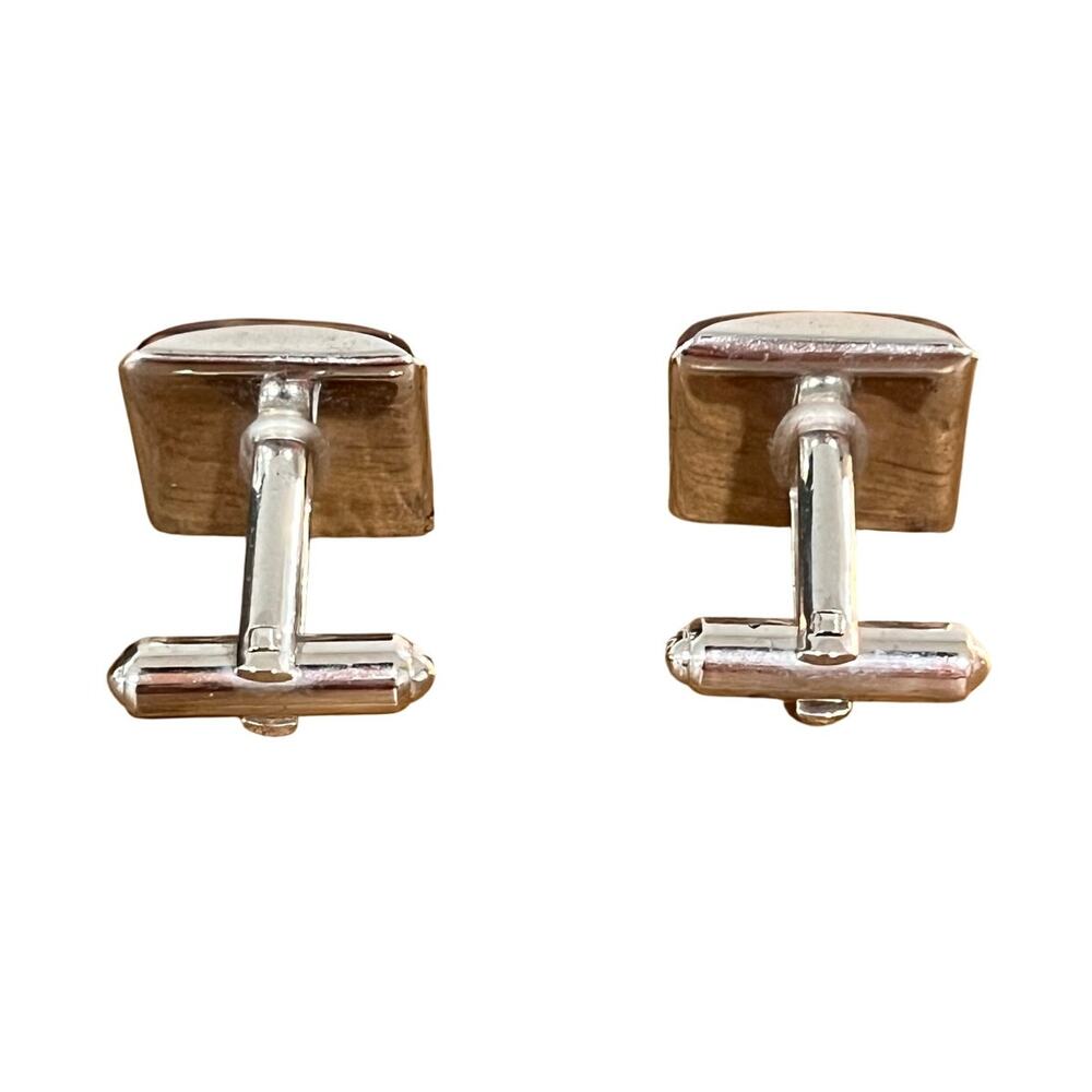 Vintage Hickok Red Gold Fleck Cufflinks Mid Century Modern Men’s Retro Jewelry - Picture 5 of 7